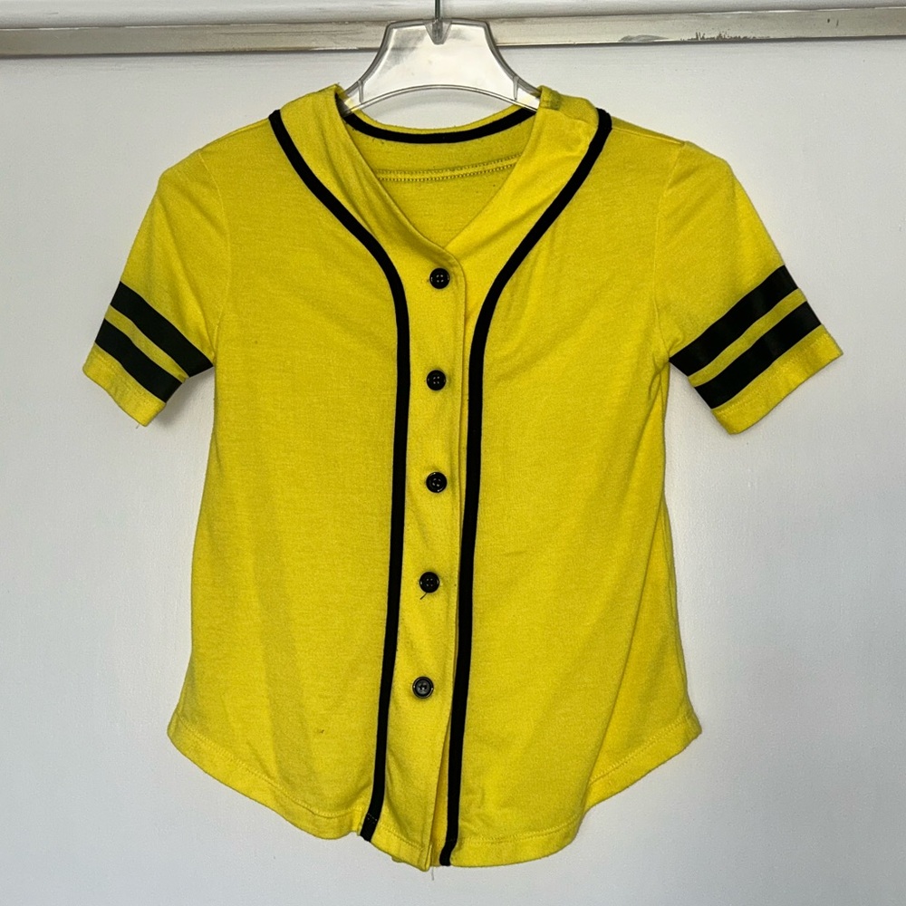 Yellow Kids Oversized Baseball Shirt